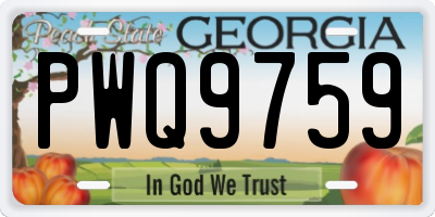 GA license plate PWQ9759