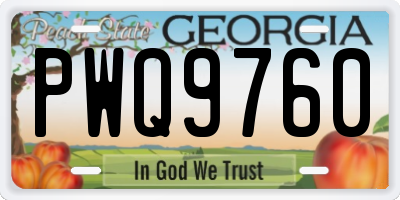 GA license plate PWQ9760