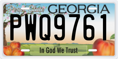 GA license plate PWQ9761