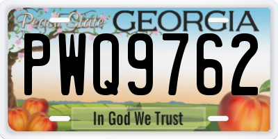 GA license plate PWQ9762