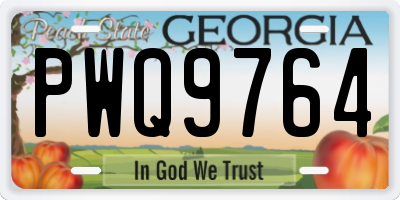 GA license plate PWQ9764