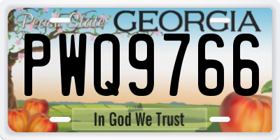 GA license plate PWQ9766