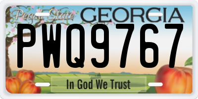GA license plate PWQ9767