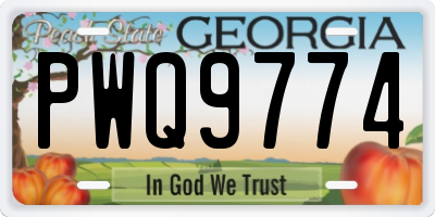 GA license plate PWQ9774