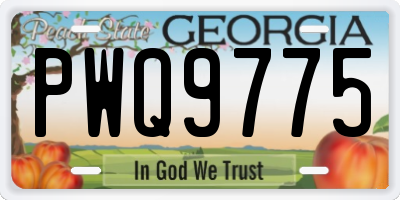 GA license plate PWQ9775