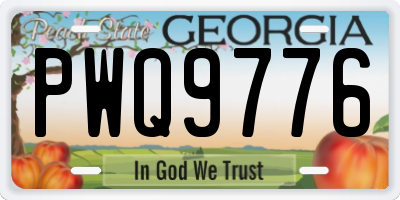 GA license plate PWQ9776