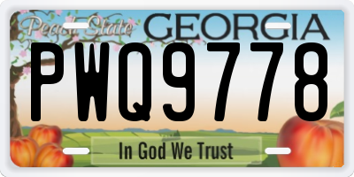 GA license plate PWQ9778