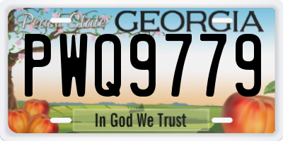 GA license plate PWQ9779