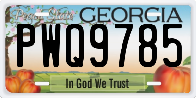 GA license plate PWQ9785