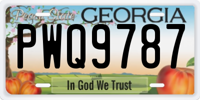 GA license plate PWQ9787