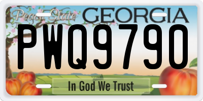 GA license plate PWQ9790