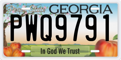 GA license plate PWQ9791