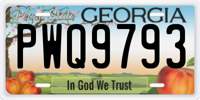 GA license plate PWQ9793
