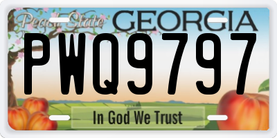 GA license plate PWQ9797