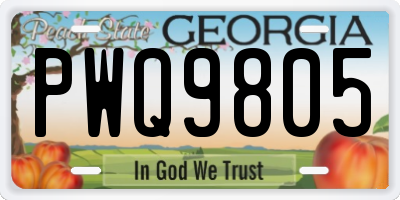 GA license plate PWQ9805