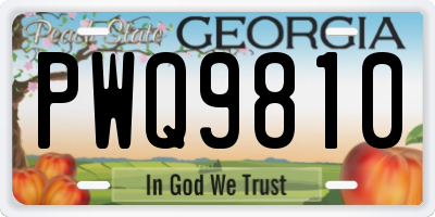 GA license plate PWQ9810