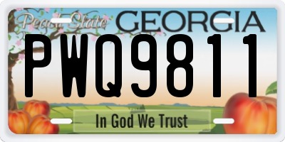 GA license plate PWQ9811