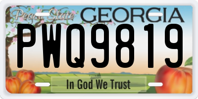 GA license plate PWQ9819