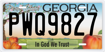 GA license plate PWQ9827