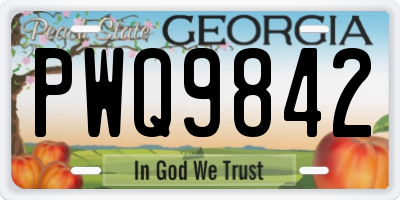 GA license plate PWQ9842