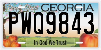 GA license plate PWQ9843