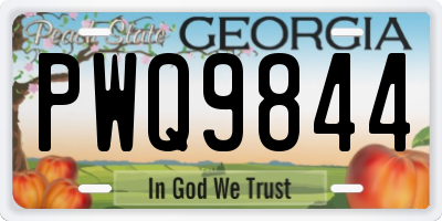 GA license plate PWQ9844