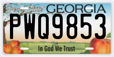 GA license plate PWQ9853