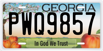 GA license plate PWQ9857