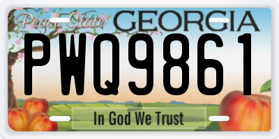 GA license plate PWQ9861