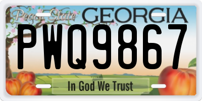 GA license plate PWQ9867