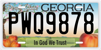 GA license plate PWQ9878