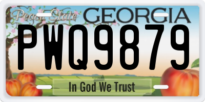 GA license plate PWQ9879
