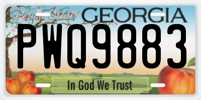 GA license plate PWQ9883