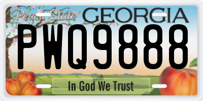 GA license plate PWQ9888
