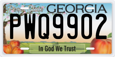 GA license plate PWQ9902