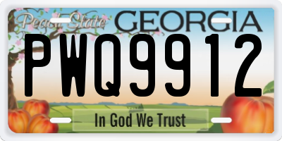 GA license plate PWQ9912