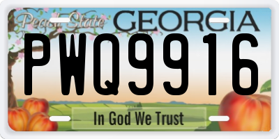GA license plate PWQ9916