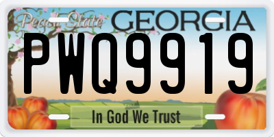 GA license plate PWQ9919