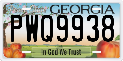 GA license plate PWQ9938