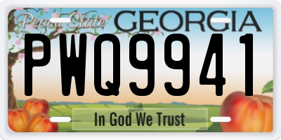 GA license plate PWQ9941