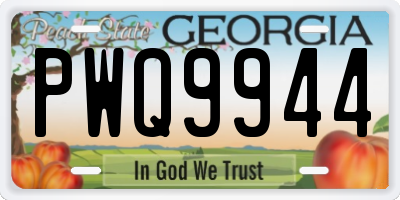 GA license plate PWQ9944