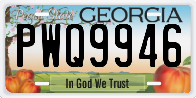 GA license plate PWQ9946