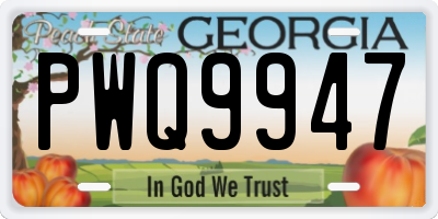 GA license plate PWQ9947