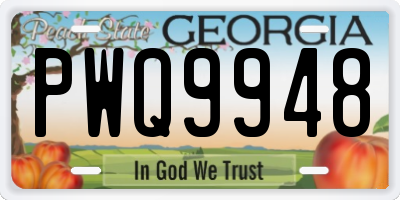 GA license plate PWQ9948