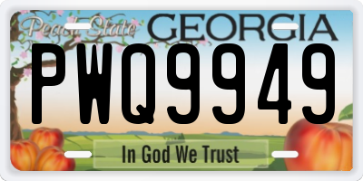 GA license plate PWQ9949