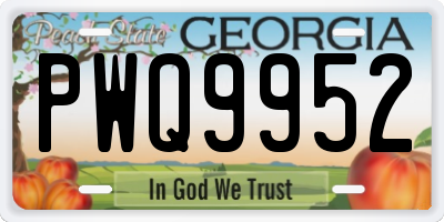 GA license plate PWQ9952