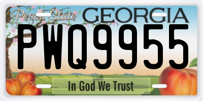 GA license plate PWQ9955