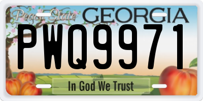 GA license plate PWQ9971