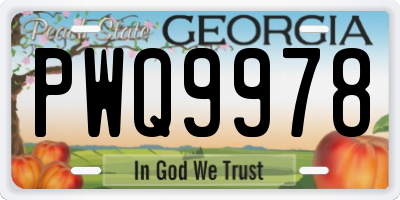 GA license plate PWQ9978