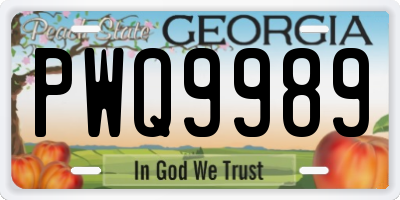 GA license plate PWQ9989